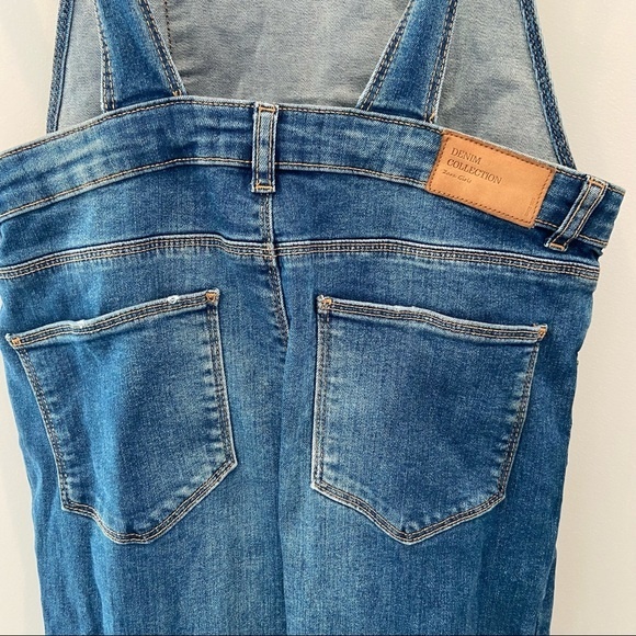 ZARA Girls Denim Bib Overalls Slim Fit Distressed Size 14 - Picture 5 of 7